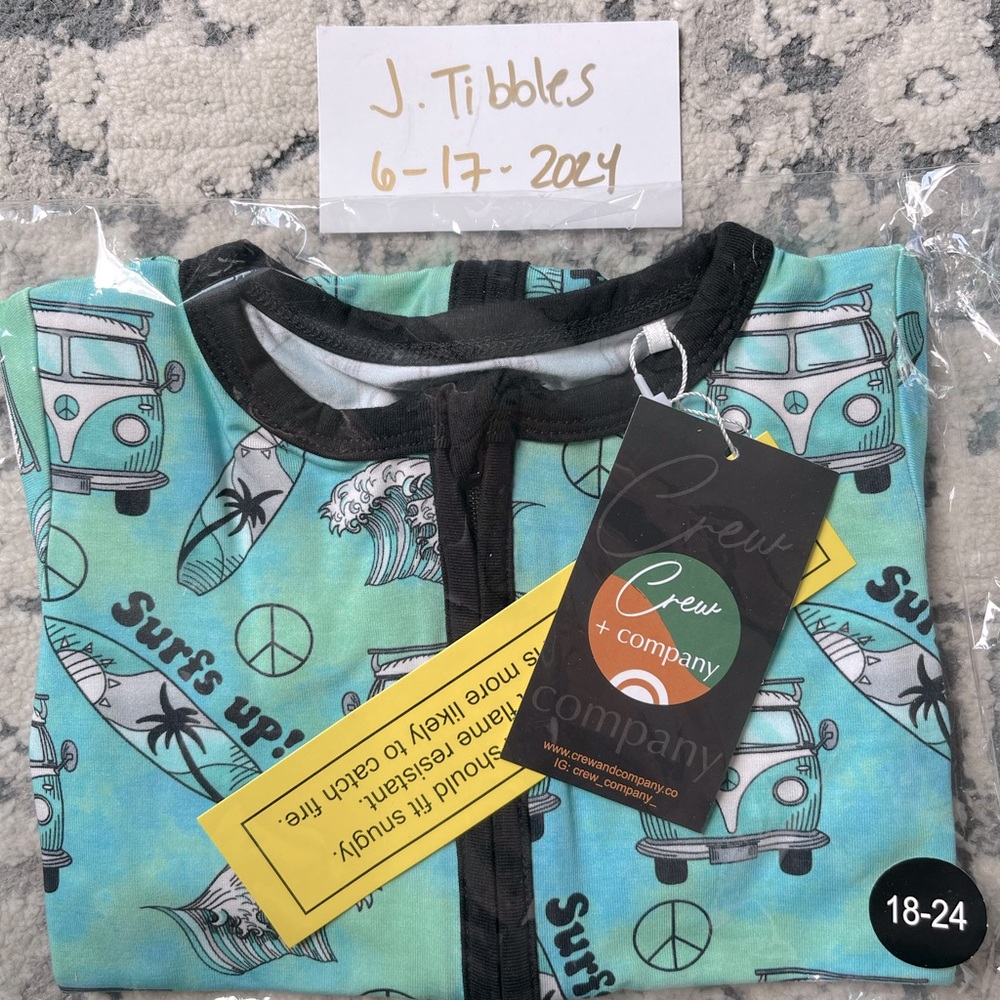 Crew & Co Surfer’s Gonna Surf Bamboo Zip Shortie Romper